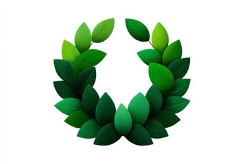 Green Leaf Wreath A Vibrant Circular Arrangement of Fresh Leaves Ideal for Nature EcoFriendl