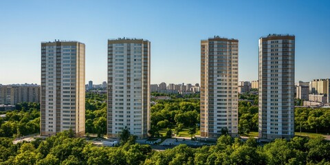 Four High-Rise Buildings in a Residential Area