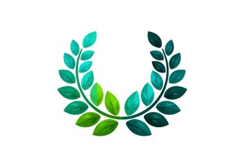Laurel Wreath Design Green Leaves Symbolizing Achievement and Honor in a Circular Pattern for