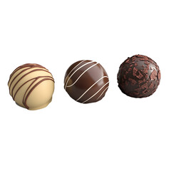 Delicious Assorted Chocolate Truffles White Milk and Dark Chocolate Confections
