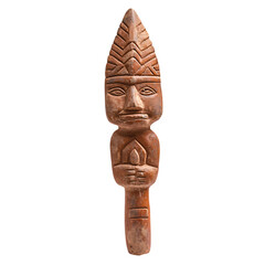 A Terracotta Arrow with Olmec Maize Gods Agricultur Isolated on Transparent Background