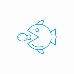 big fish eating small fish icon sign vector