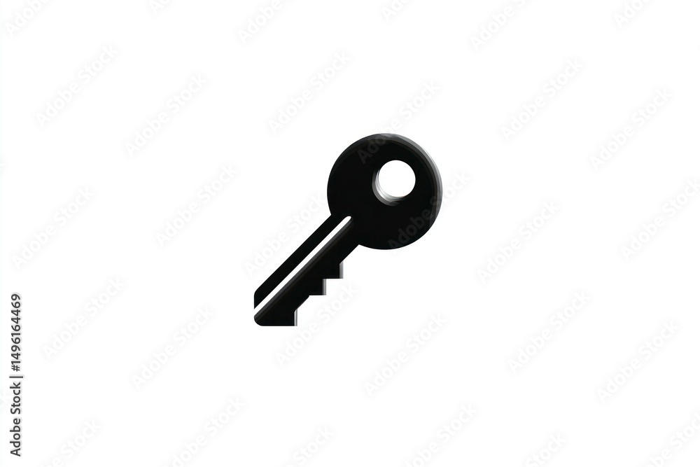 Poster a sleek black key with a modern design ideal for security and access concepts
