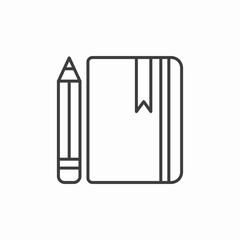 notebook and pencil icon sign vector