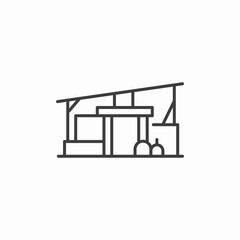 outdoor picnic shelter icon sign vector