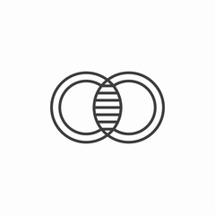 overlapping circles icon icon sign vector