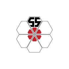 936 diamond shape alphabet letter pentagon geometric educational learning flower logo S S