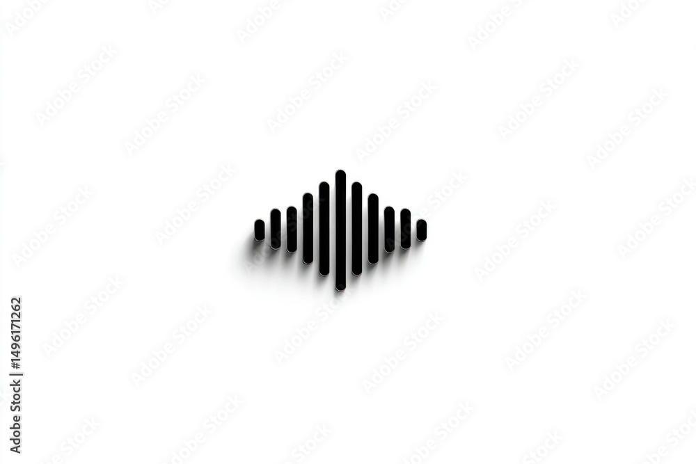 Poster Abstract Sound Wave Icon with Minimalist Design for Technology and Media Applications