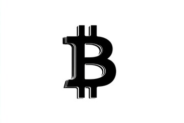 Obraz premium Cryptocurrency Symbol in Bold Black and White Design Digital Finance Icon Modern Money Repres