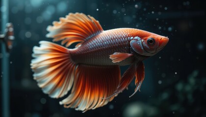 Fototapeta premium fish swimming in a dark