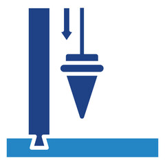 Obraz premium Pendulum mini illustration dual tone blue color icon, use for civil engineering, industry, construction, UI, UX kit, app and web development, digital or print.