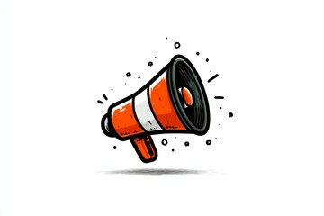 A vibrant megaphone illustration with dynamic sound effects ideal for communication marketing