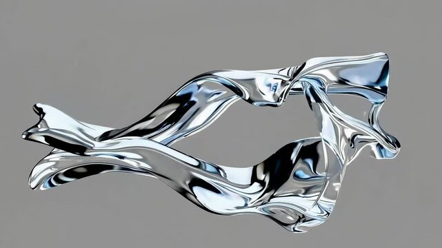 3D liquid chrome shape animation