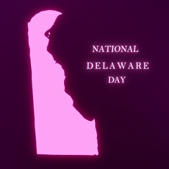 United States Delaware Day Card Pink