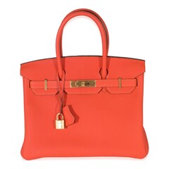 Luxury Red Birkin Handbag, Designer Fashion Accessory