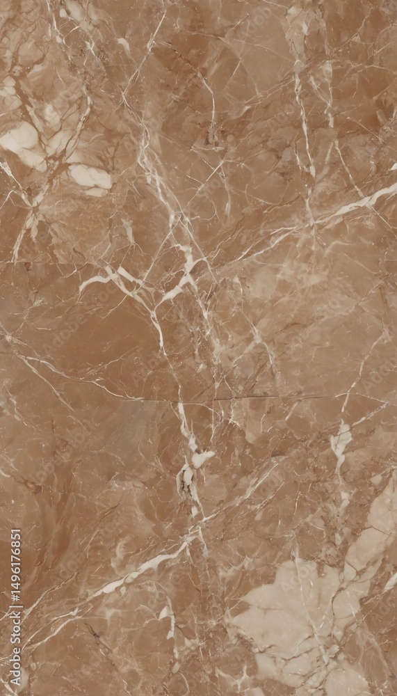Poster a stunning close-up of polished marble featuring beautiful beige and brown tones with intricate whit