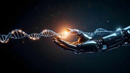 a robotic hand touching a DNA mesh