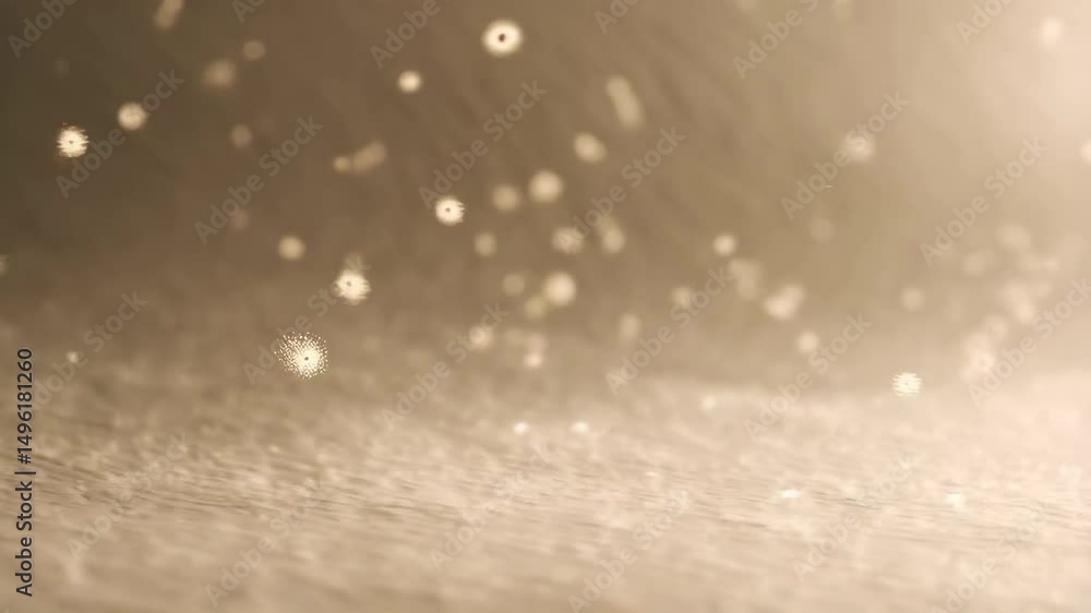 Poster abstract background with bokeh lights and circular shapes in a golden tone creating a serene atmosph