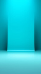 Fototapeta premium Serene cyan studio backdrop. Minimalist, clean.