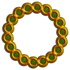 round frame made of green flowers