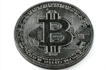 Cryptocurrency Token with Digital Circuit Design Black and White Representation for Finance an