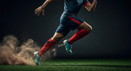 Naklejka premium Soccer Sprint Explosion – Full-Speed Run Without Identity