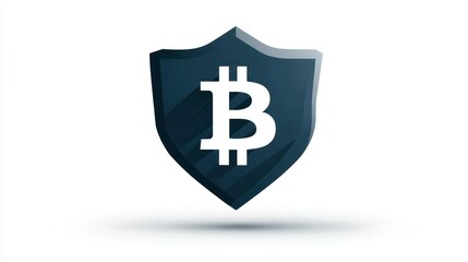Obraz premium Secure Cryptocurrency Protection Shield with Digital Currency Symbol