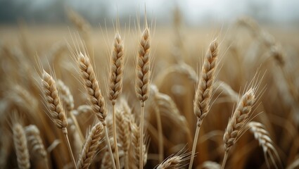 Fototapeta premium Spikelets of young rye wheat close-up