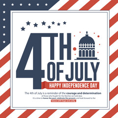 Happy 4th of July Independence Day Social Media Template – USA Celebration 