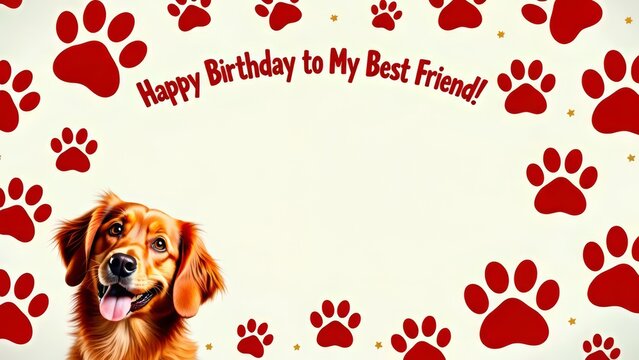 happy birthday best friend banner with dog