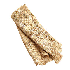 Elegant Minimalist Straw Beach Mat with a Classic W Isolated on Transparent Background