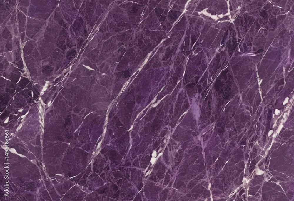 Poster vibrant violet purple marble features a rich array of white veins that swirl beautifully across the 