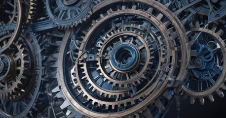Obraz premium Blueprint style image showing intricate gears and cogs , altered, texture
