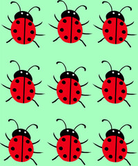 Czerwona biedronka  wektorowa ilustracja © Laura