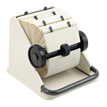 Vintage rolodex card holder isolated on transparent background