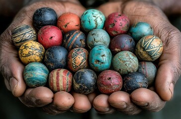 Colorful Clay Balls in Hands
