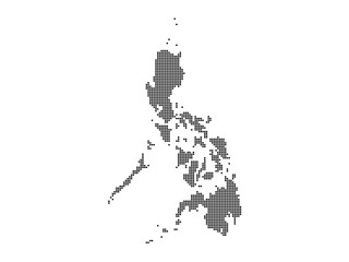 Dotted square map of Philippines Large