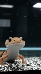 Close-up Portrait of a Young Leopard Gecko