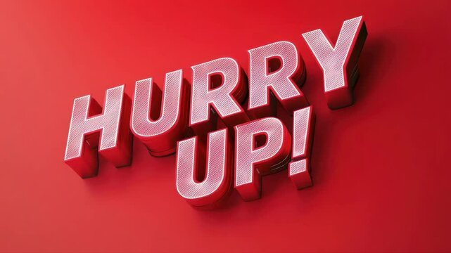 Attention-Grabbing Sign with Bold Letters on Bright Red Background Urging Action and Immediate Response