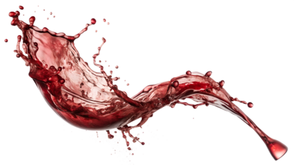 red wine pouring into glass isolated on white background. PNG Transparent file type with high definition quality And vibrant color grading Available.