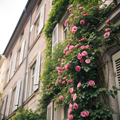Naklejka premium old house with flowers