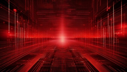 abstract red matrix background digital tech display computer cyberspace graphic futuristic network communication connection modern information design texture light code grid mesh science art