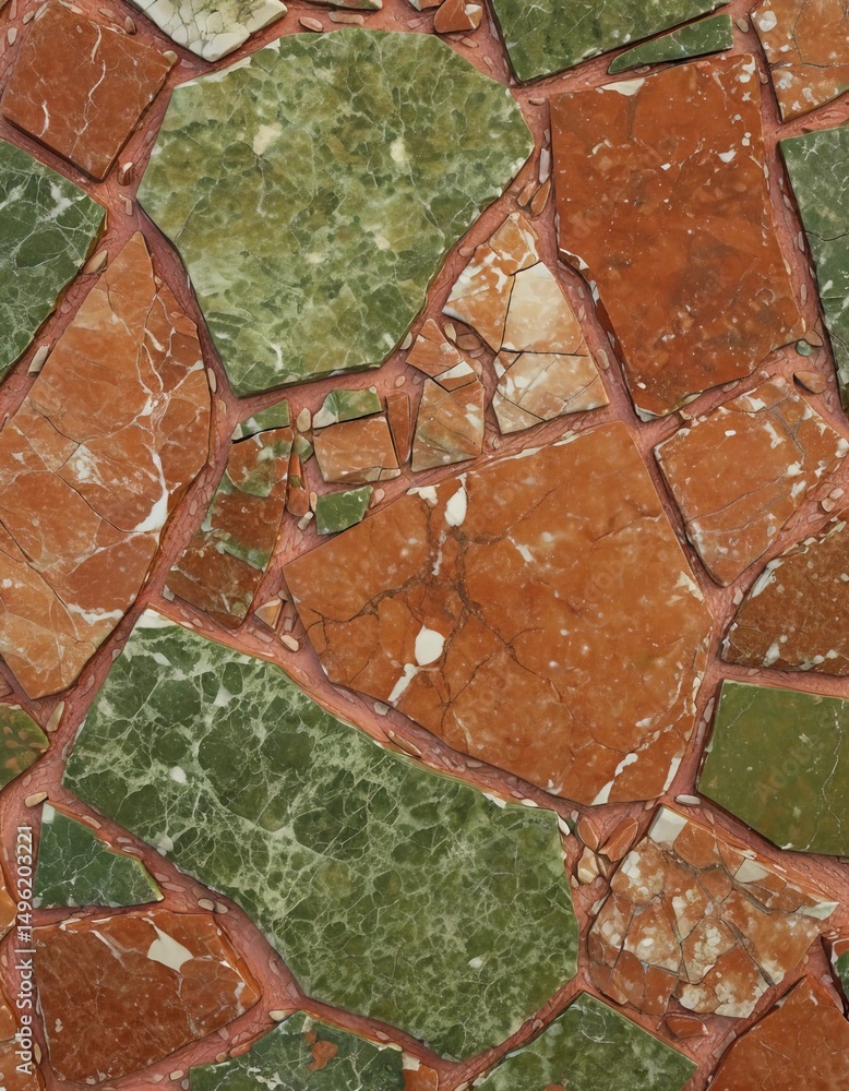 Poster textured unakite mineral stone reveals a stunning blend of green and reddish hues, featuring unique 