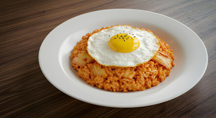 Kimchi fried rice, Fried rice, Kimchi, Kimchi Fried Rice with Fried Egg