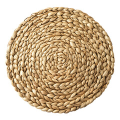 Modern Eco Straw Mat with a Natural Woven Texture Isolated on Transparent Background