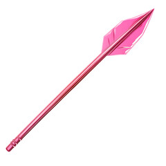 Bold Arrow with Sharply Defined Contours in Vivid Pink Isolated on Transparent Background