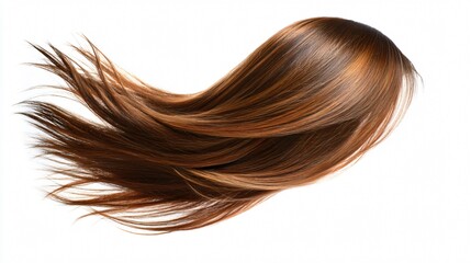 Fototapeta premium Elegant Brown Hair Shape on White Background