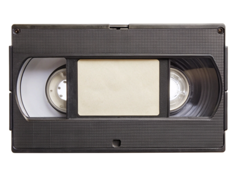 vhs video cassette isolated on white background. PNG Transparent file type with high definition quality And vibrant color grading Available.