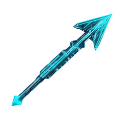 Futuristic Arrow with a Sleek Digital Structure Isolated on Transparent Background