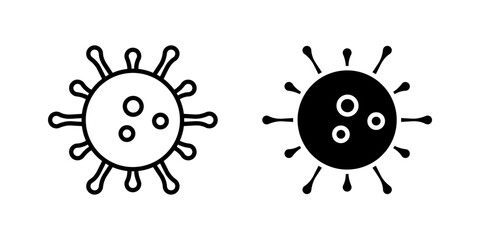 virus and bacteria Icon set. Symbol isolated white background. vector illustration. color editable.